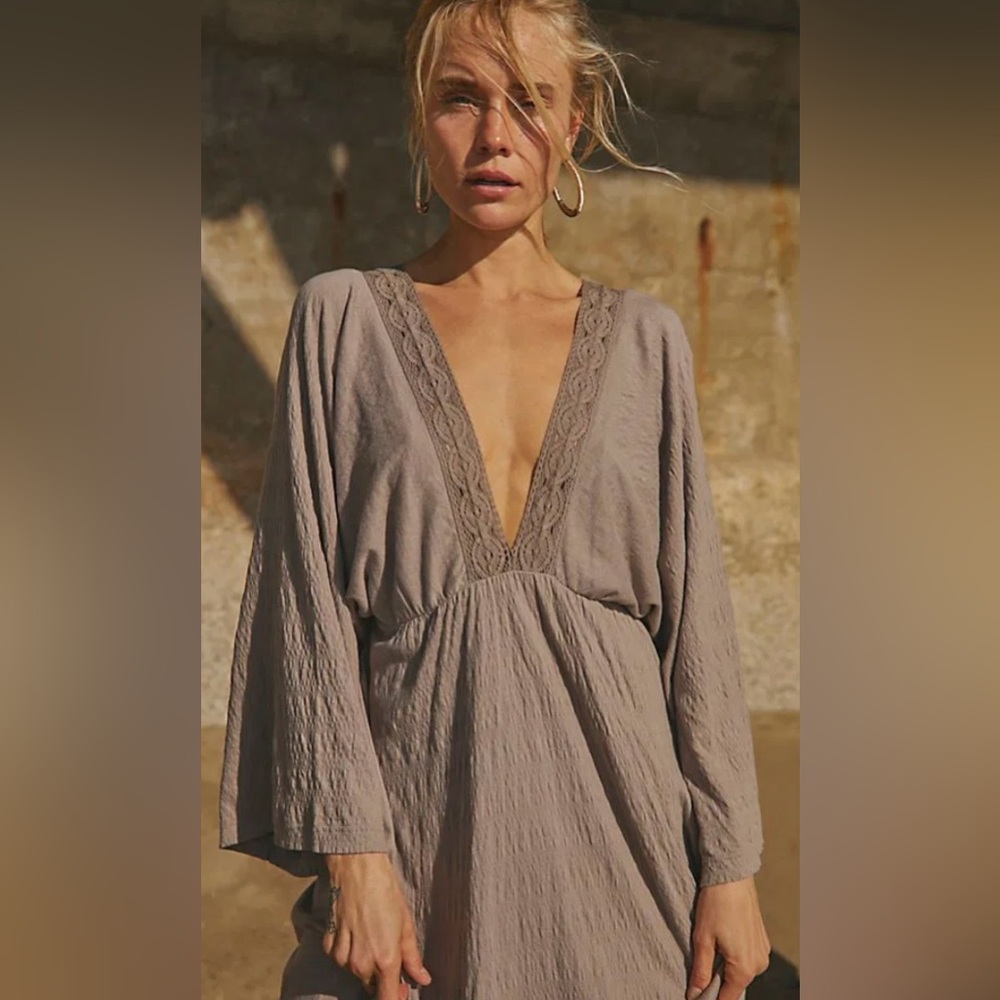 Free People Gray Maxi Dress NWT